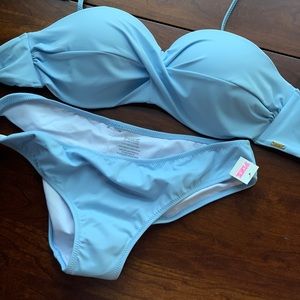 NWT PINK by Victoria’s Secret baby blue bikini